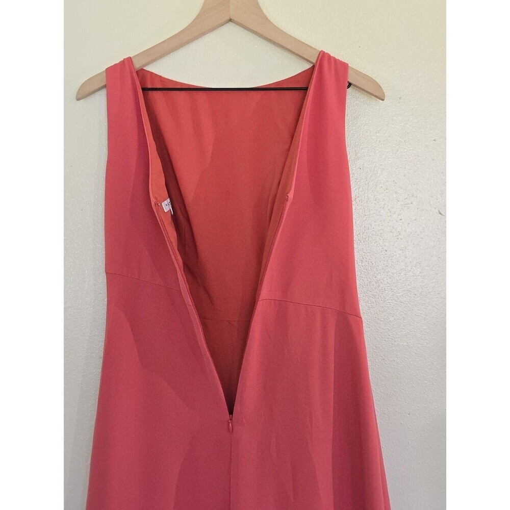 Kay Unger New York Coral Pink Maxi Formal Evening Gown Twist Waist Size 2 - Picture 10 of 15